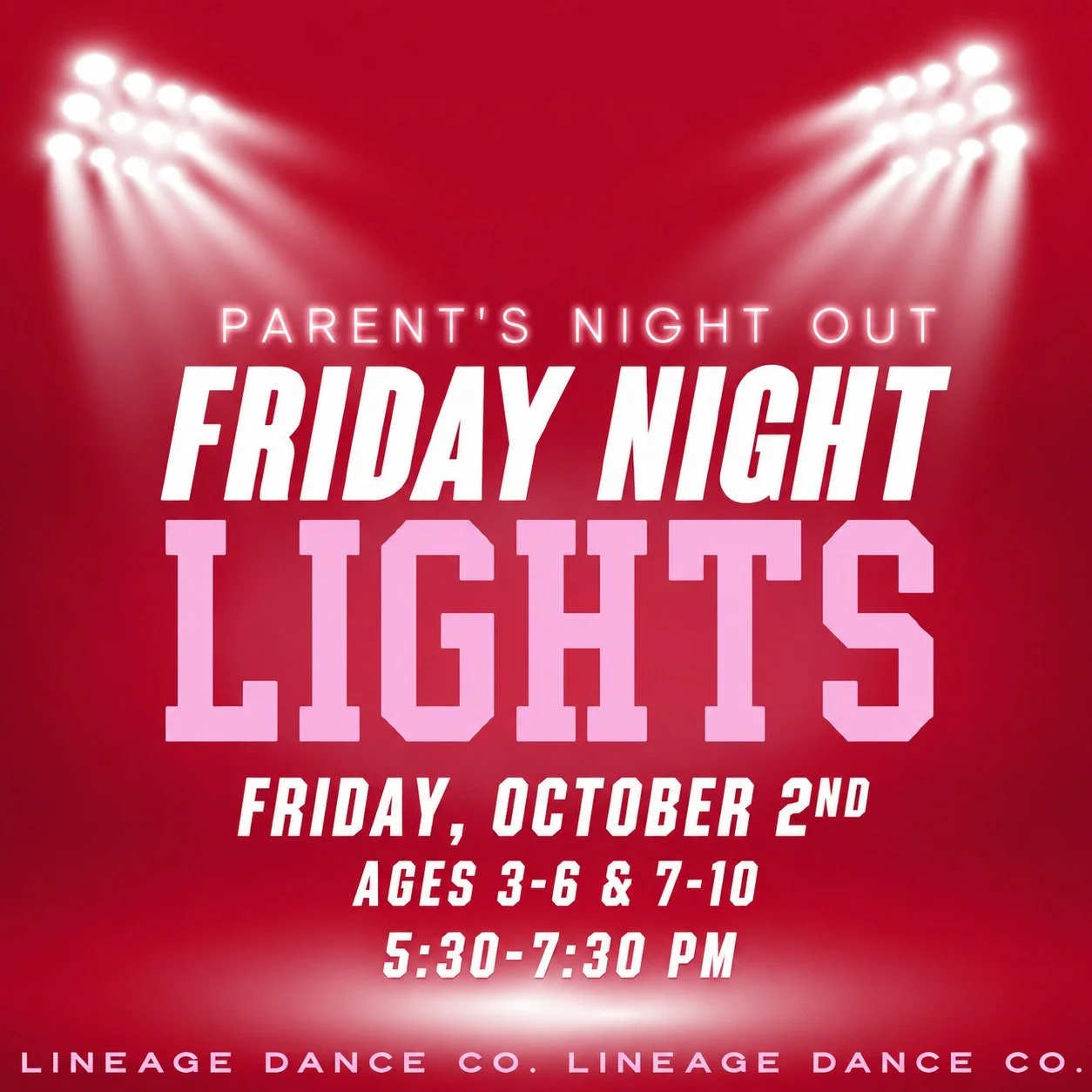 ✨ FALL FUN IS COMING TO LINEAGE! ✨

We&rsquo;re kicking off October with TWO special events &mdash; one for the kiddos and one for our dancers + their moms!

🌟 PARENT&rsquo;S NIGHT OUT: FRIGHT NIGHT LIGHTS EDITION
Join us for a night of spirit &amp;
