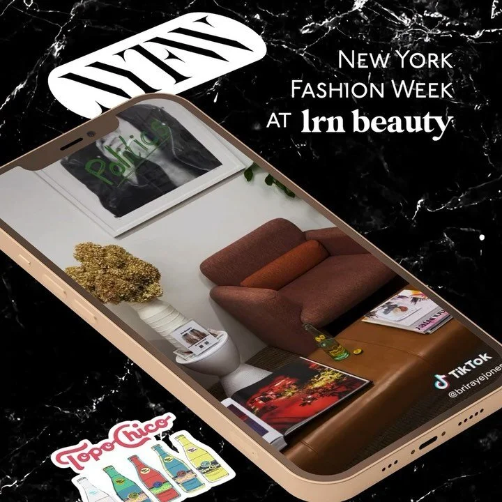 Fashion Week =/= Fashion Weak &bull; At LRN BEAUTY @lrnbeautynyc in West Chelsea, in partnership with Topo Chico @topochicousa, NYFW guests were invited to refresh with the salon&rsquo;s InstaHair dry styling service, makeup touch-ups, and eye enhanc