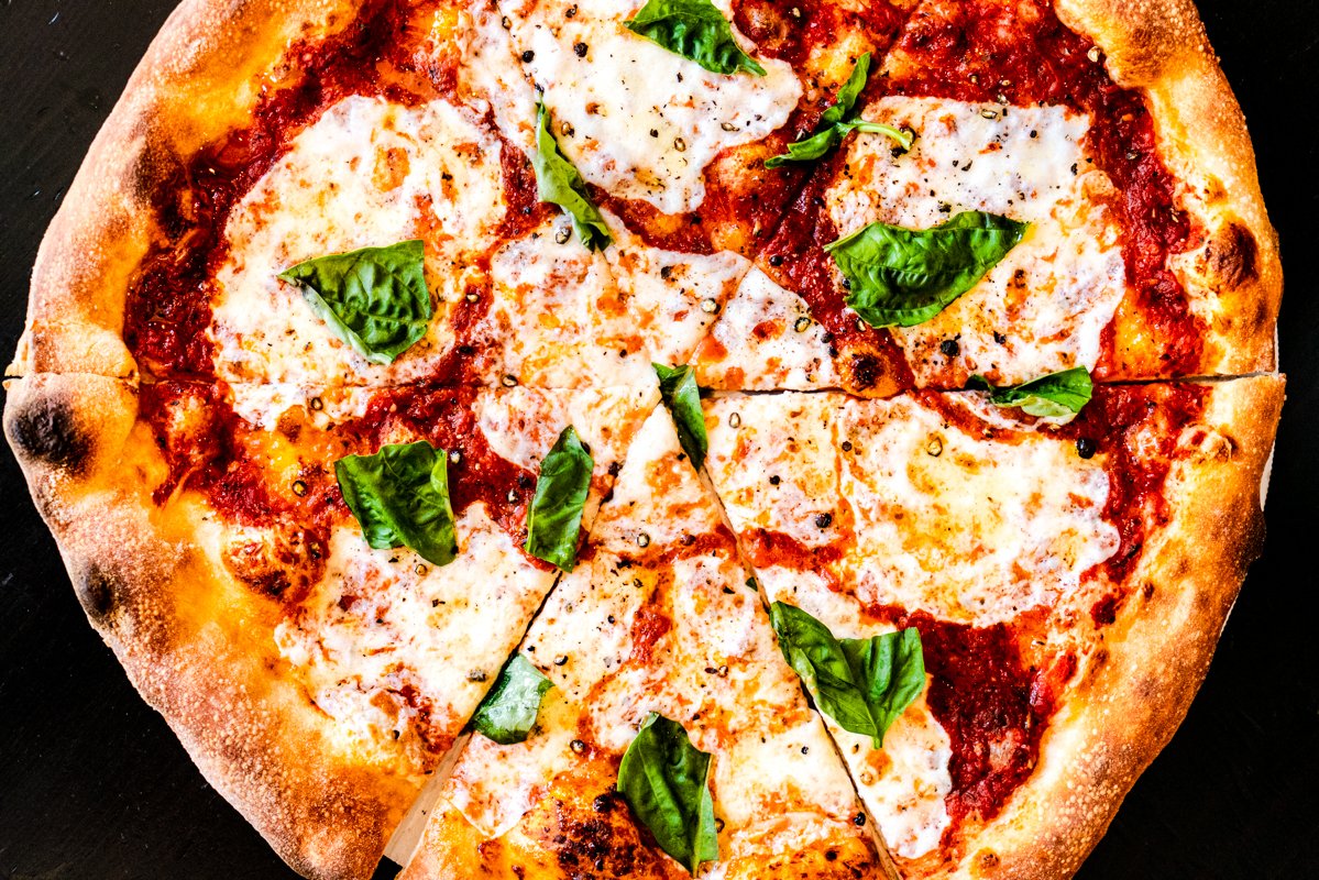 Our Margherita Pizza, with housemade fresh mozzarella