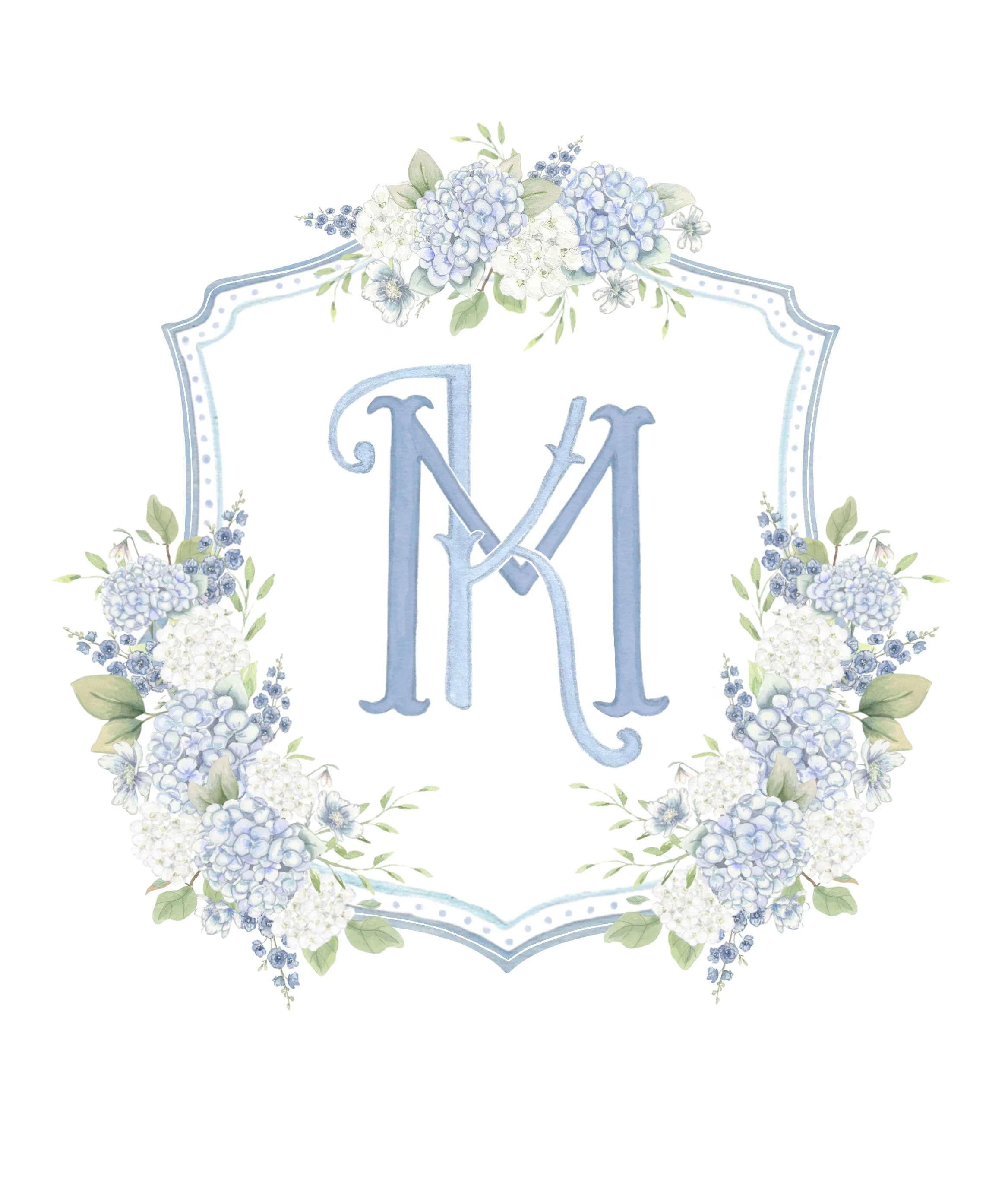 Watercolor Floral Crest