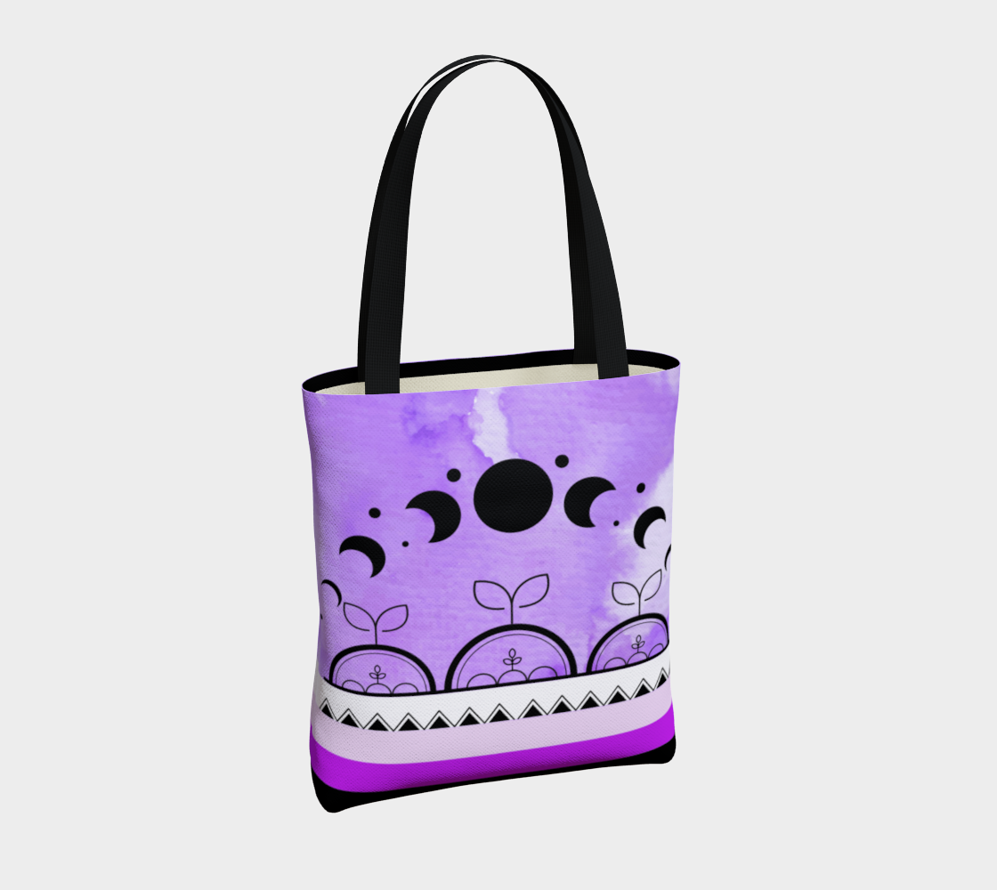 Purple moon tote bag