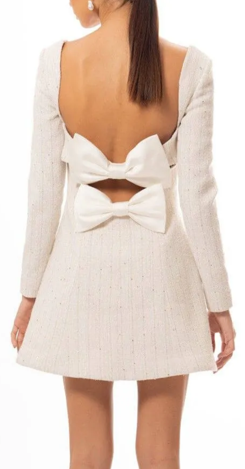 Vivianhan Open Back Bows Mini Dress $45.99