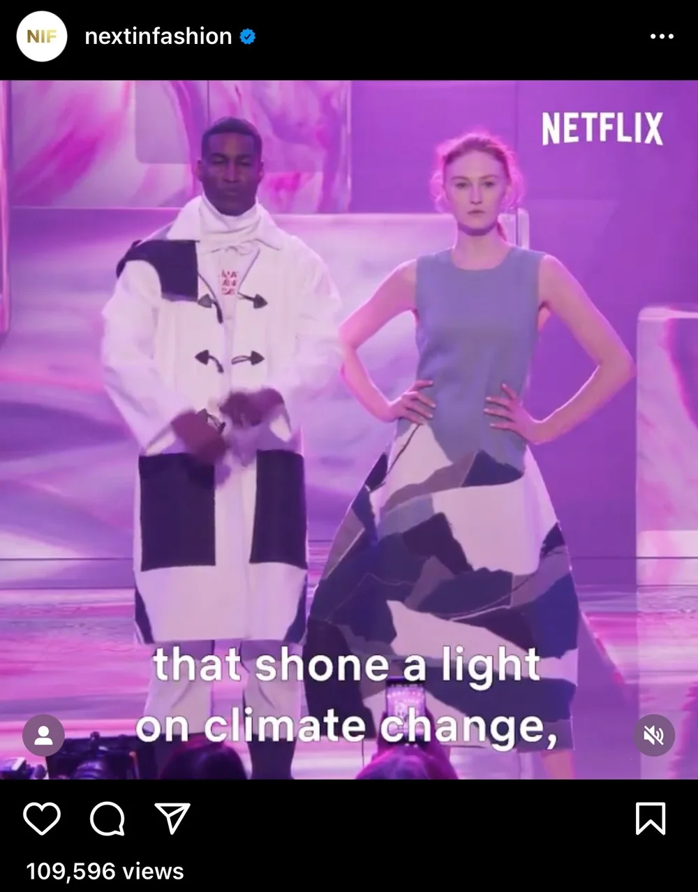 Runway look from Daniel Fletcher | Credit: Instagram @nextinfashion