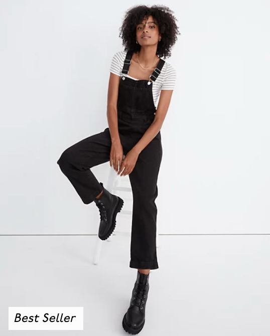 Madewell Straight Leg Overalls in Lunar Wash