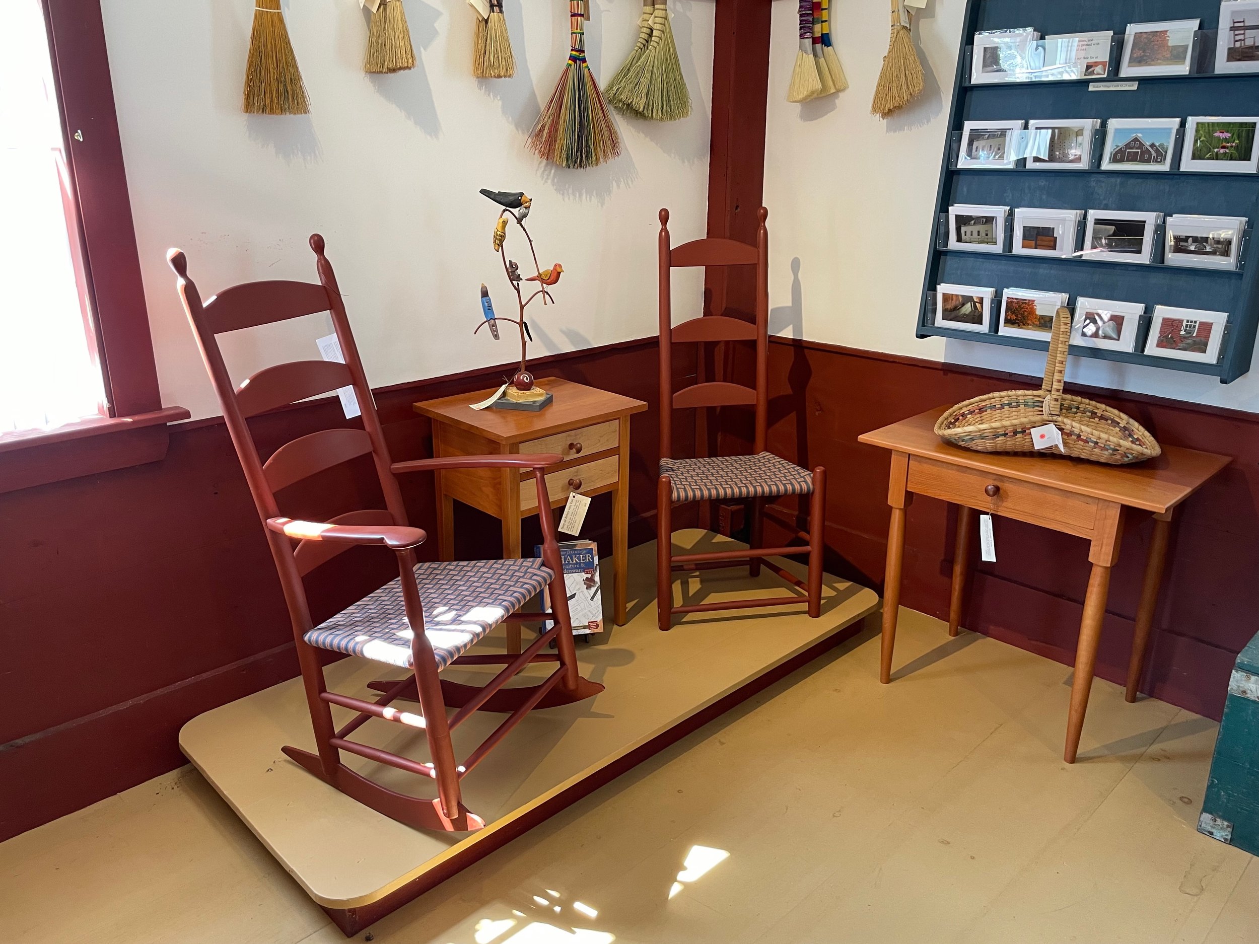  Rocking chairs, tables and other crafts at the Shaker Village gift shop. 