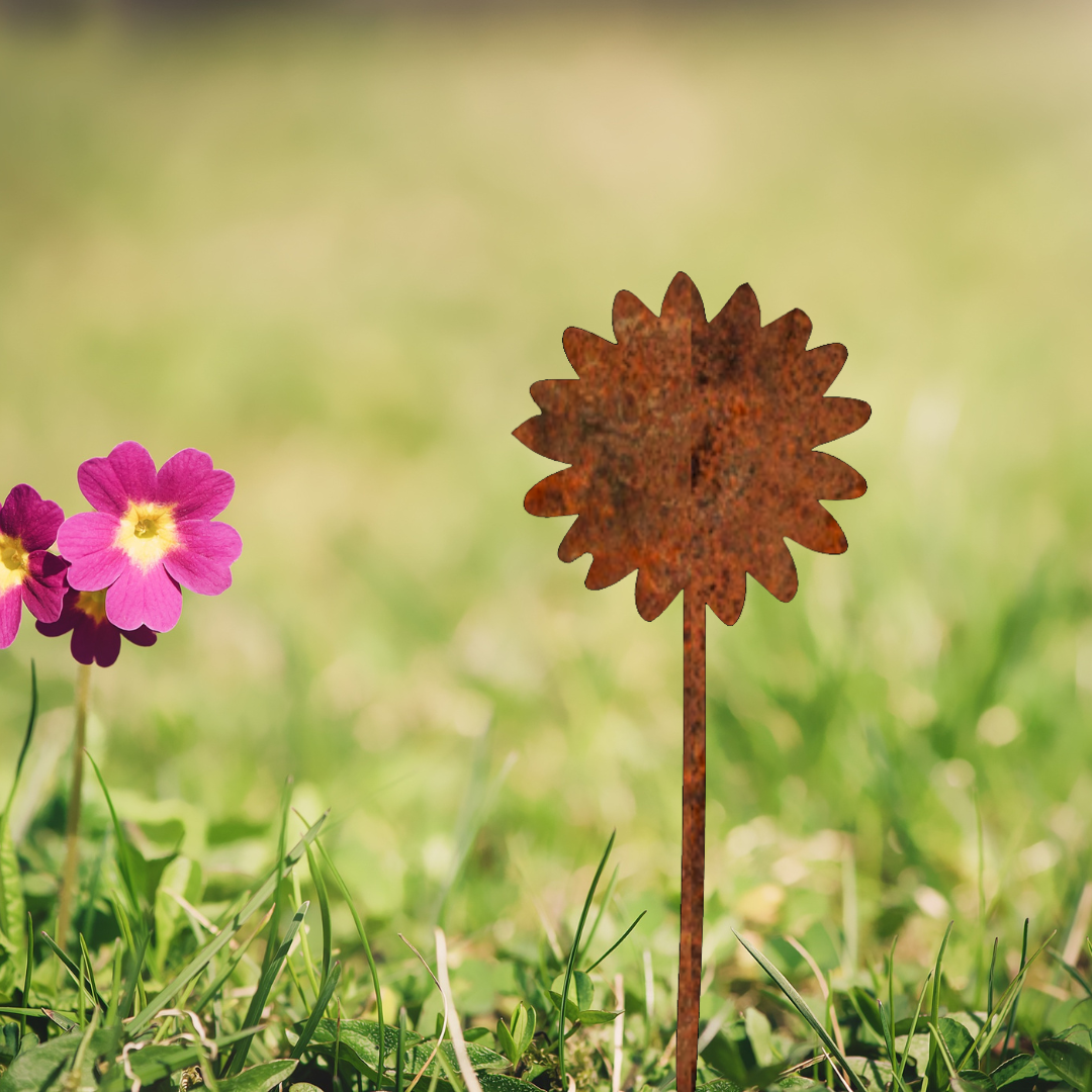 Flower - Garden Art - Pot Plant Decoration - Garden Stake - Metal Wall Art - Fake Artificial Flowers