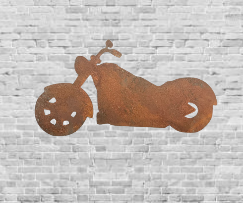 Motorbike Wall Art- Fathers Day Present Rusty Metal Garden Art - Garden Decoration - Outdoor Wall Decoration - Man Cave - Mothers Day