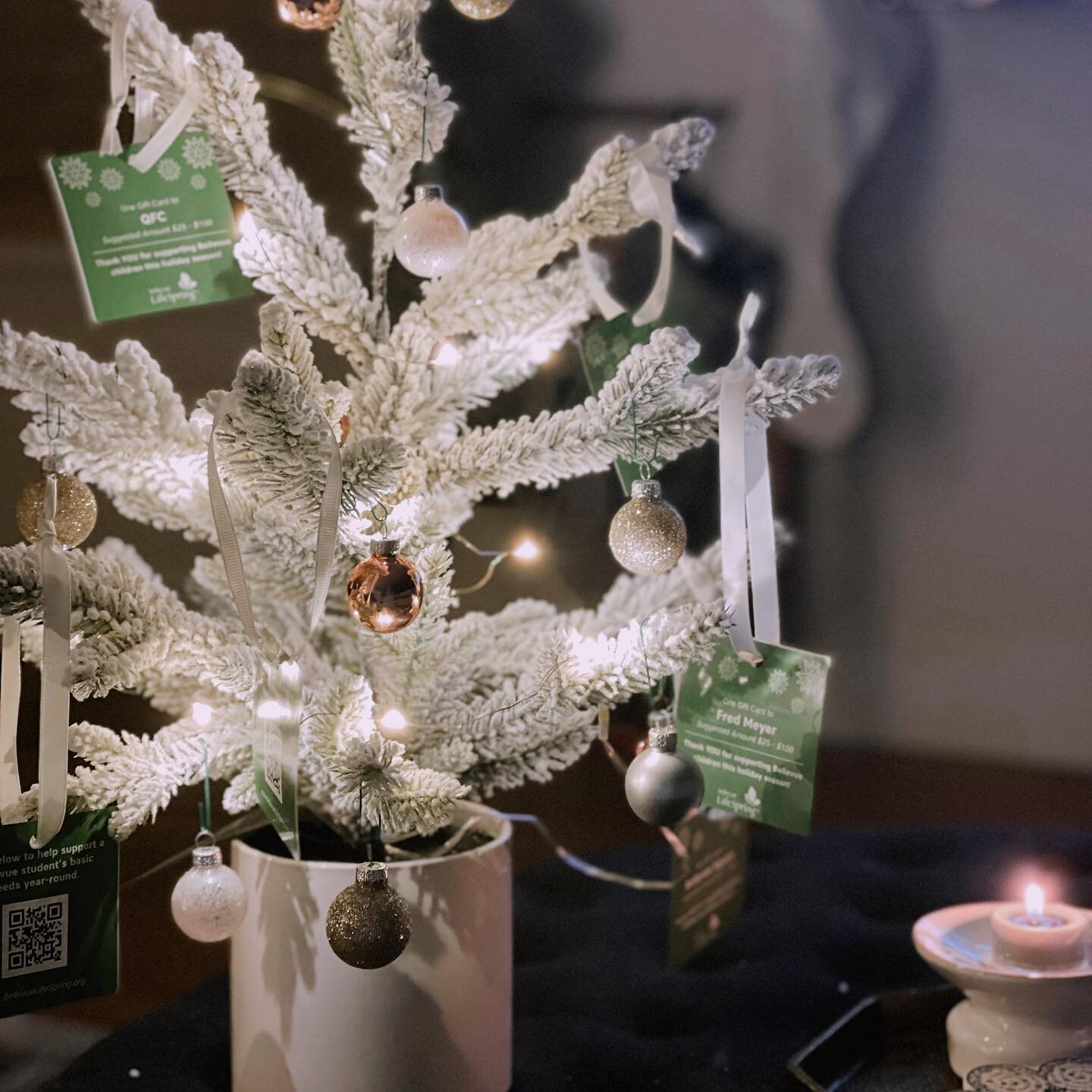 My holiday giving tree is going up in the studio this week! 
Each gift card donation supports east side children through the Bellevue life spring foundation. Happy holidays! ✨💞