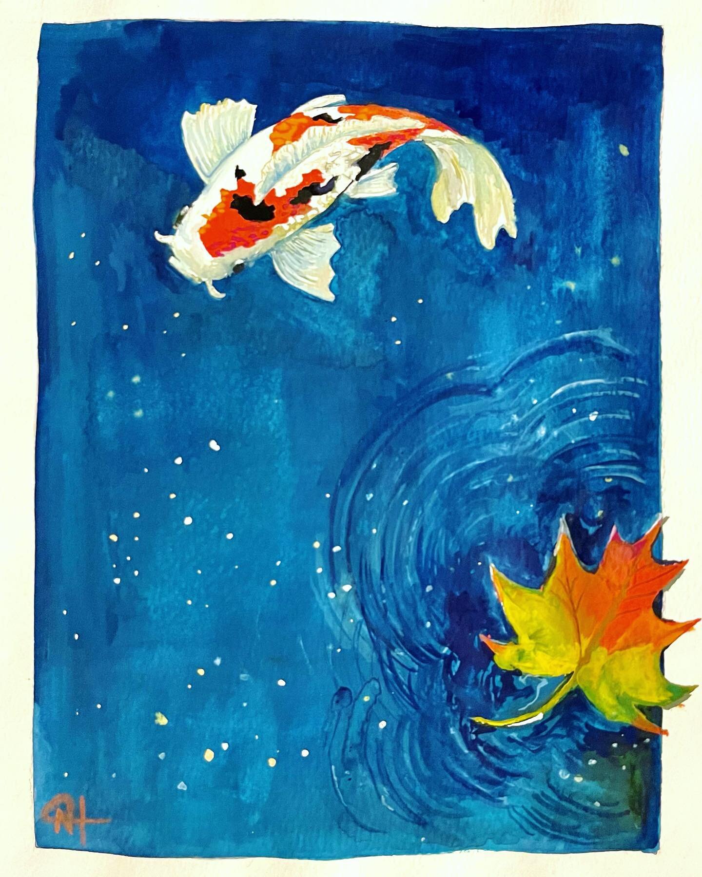 Been stressed, did painting. #gouache #koi #art #painting #London #England
