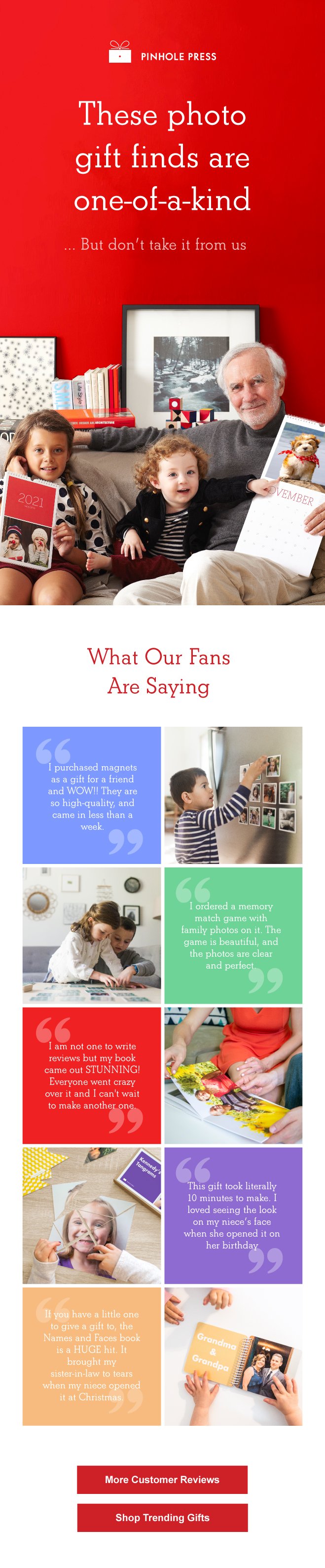 Email #2 of the welcome series is intended to further build upon the foundation of trust that was started in email #1.
By reading customer testimonials that are verified by Google, potential customers can soundly feel empowered to make a purchase.