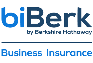 BiBerk Business Insurance logo with blue and black text on a white background.