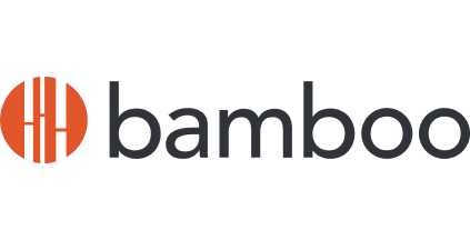 The image features the logo of bamboo, including a circular emblem with vertical lines resembling bamboo stalks, next to the word 'bamboo' in lowercase letters.