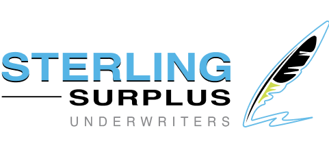 Sterling Underwriters logo with stylized pen and ink illustration