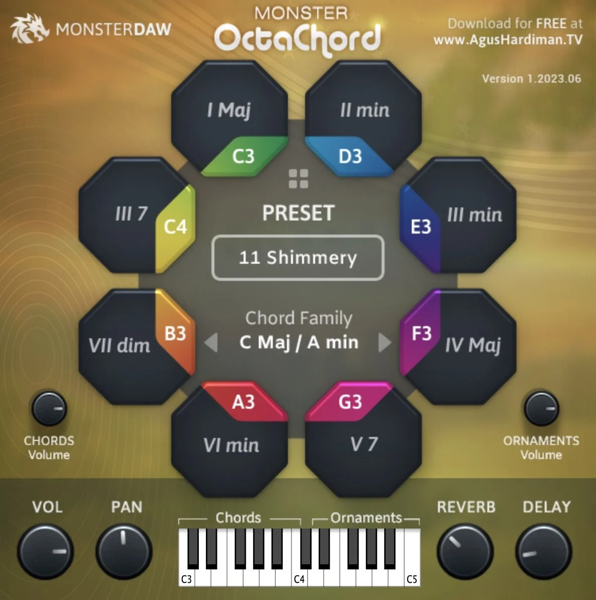 Monster OctaChord: A Free Virtual Instrument for Instant Chords