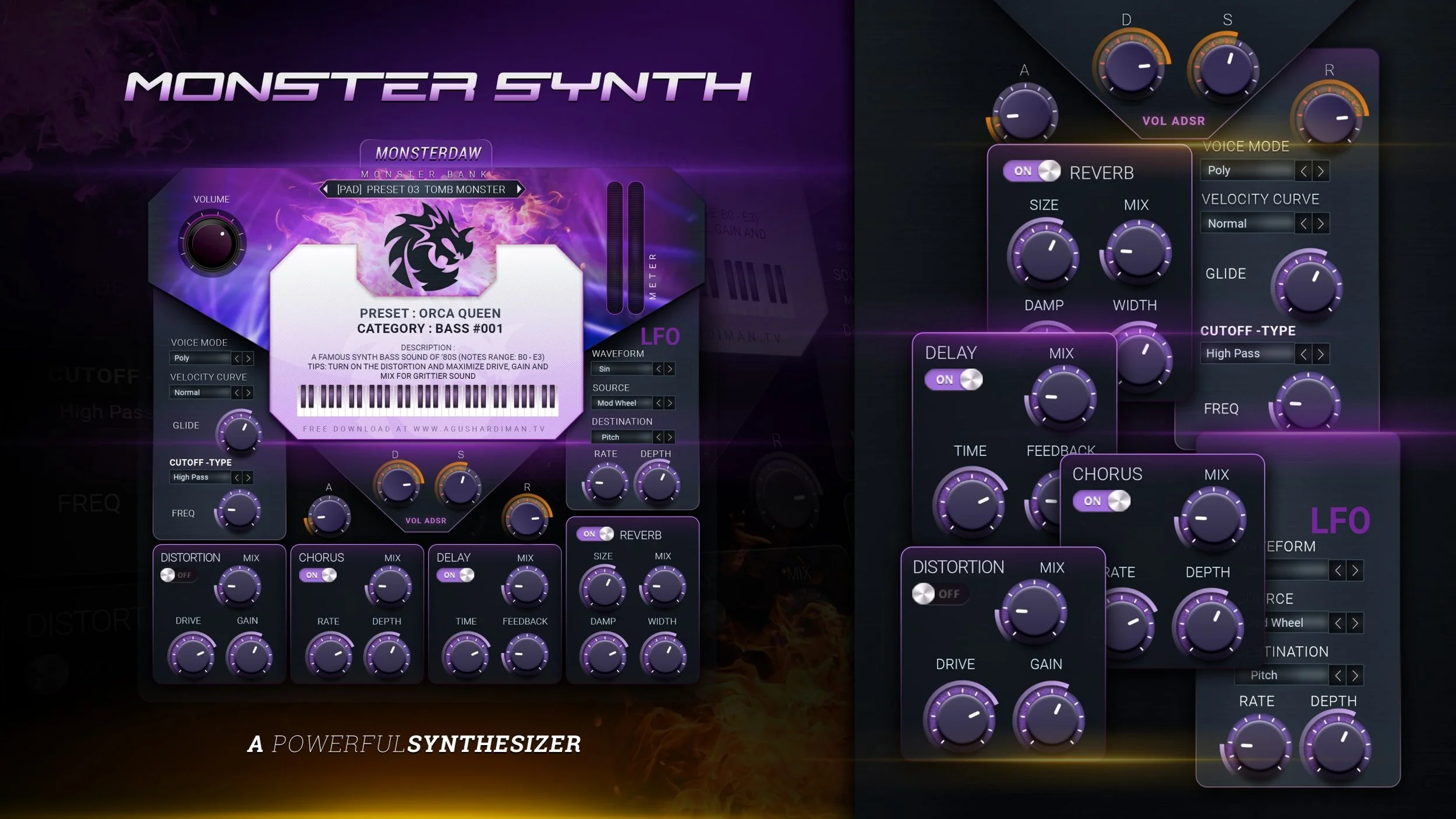 Monster Synth: Free Virtual Synthesizer Plugin