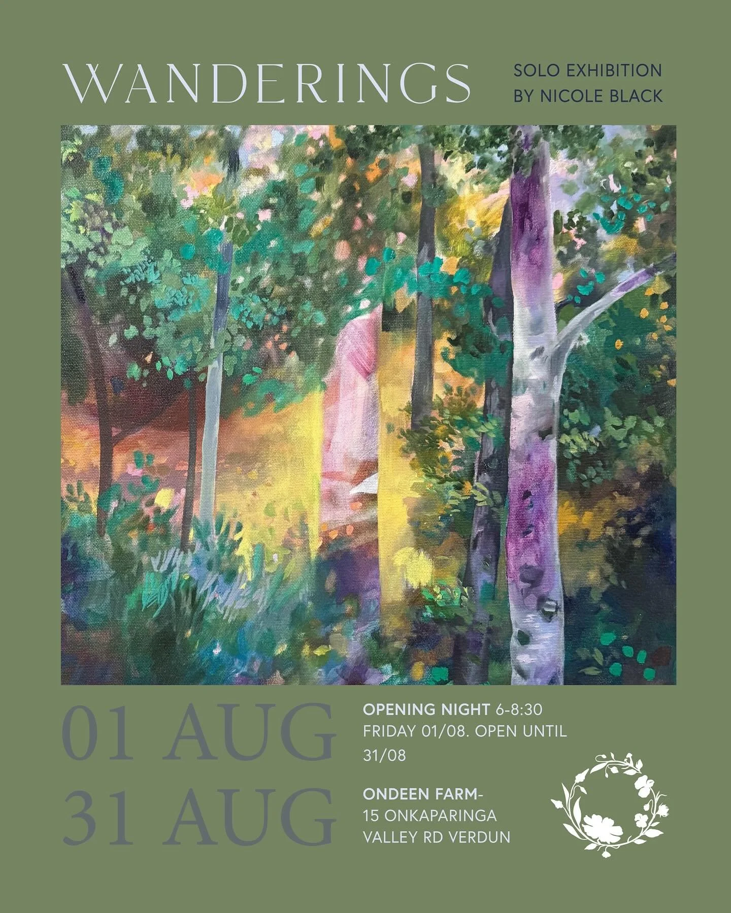 I am excited to share the details for my upcoming solo exhibition for @salafestival at the beautiful @ondeen.farm 

Join me on Friday 1st of August for the opening 6-8:30pm at Ondeen Farm (in the tasting room) 

The exhibition continues until Sunday 