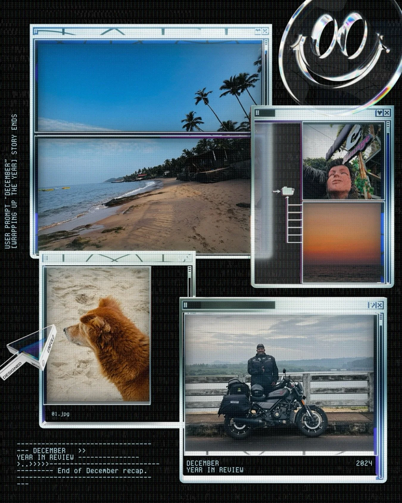 ..::D E C E M B E R::..
.
.
Beneath December&rsquo;s low, gray skies,
The ocean hums, the seagull cries.
A winding road hugs cliffs and sand,
The throttle steady in your hand.

The salt-kissed breeze, so sharp, so cold,
Cuts through the air, a tale r