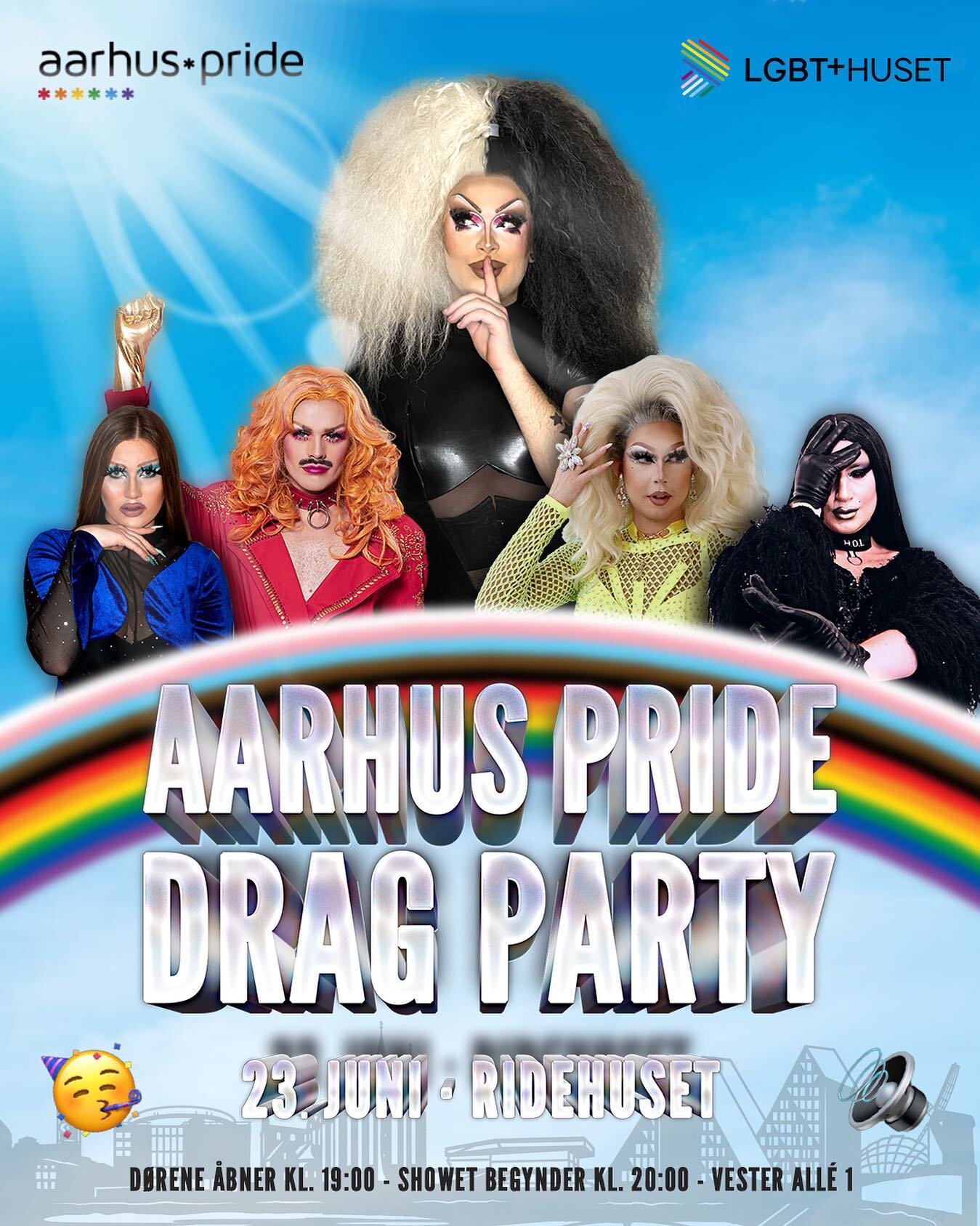 AARHUS PRIDE, ER I KLAR TIL AT DET G&Aring;R NED? 🔥🔥🔥 Vi ses den 23. Juni i Ridehuset. Link in bio for tickets 😎 @aarhuspride @lgbthuset