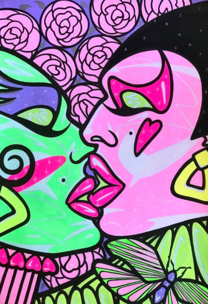 Flirting at the masquerade_60x80_208€(acrylic_ink_paper).png