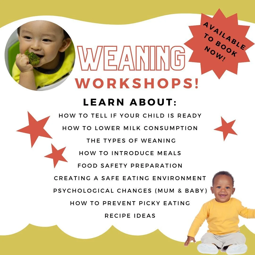 Did you know that we run online weaning workshops? DM to find out more or book a slot! 
#weaning #onlinetraining #foodsafety #startingsolids #babyledweaning #spoonfeeding #puree #healthybaby #babyfood #education