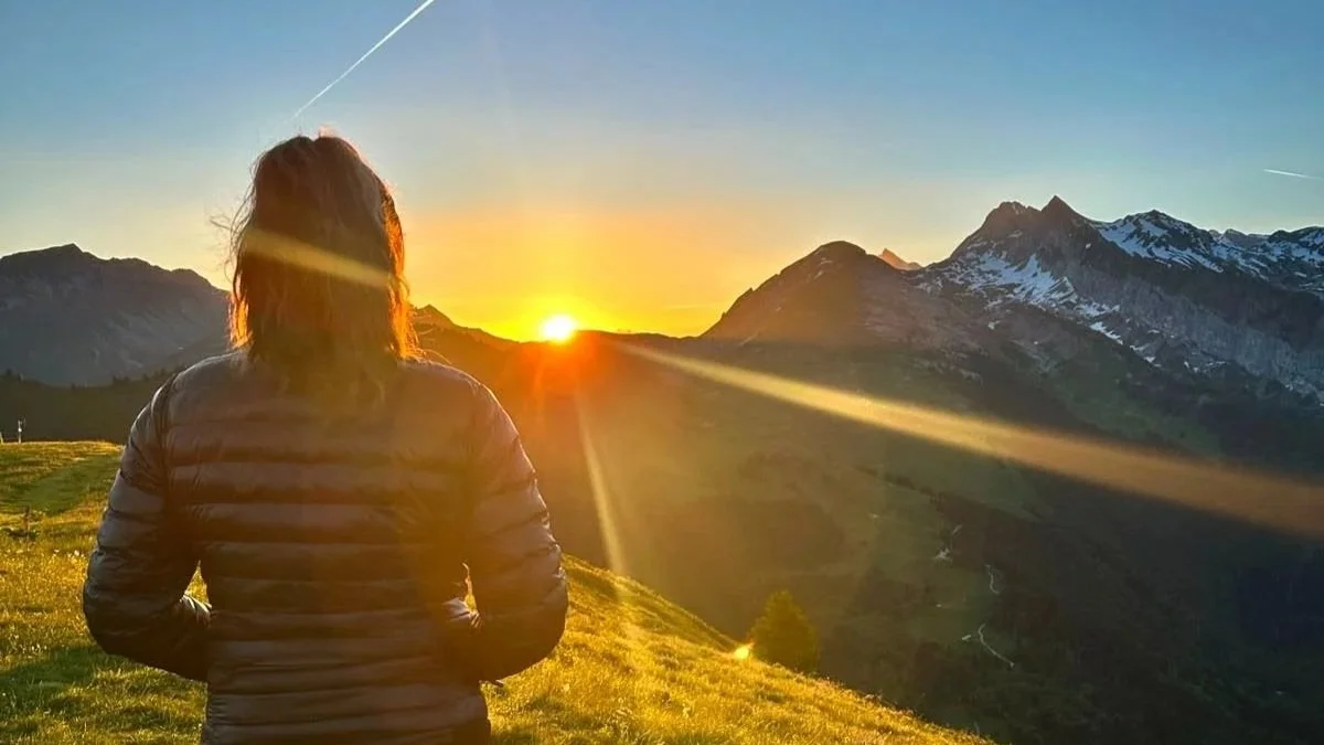 Sunrise over Mont Blanc seen from Alptitude morning hike