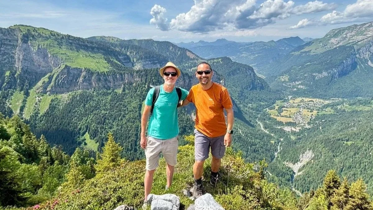 Laurence and Carlos in the Alps at Alptitude retreat