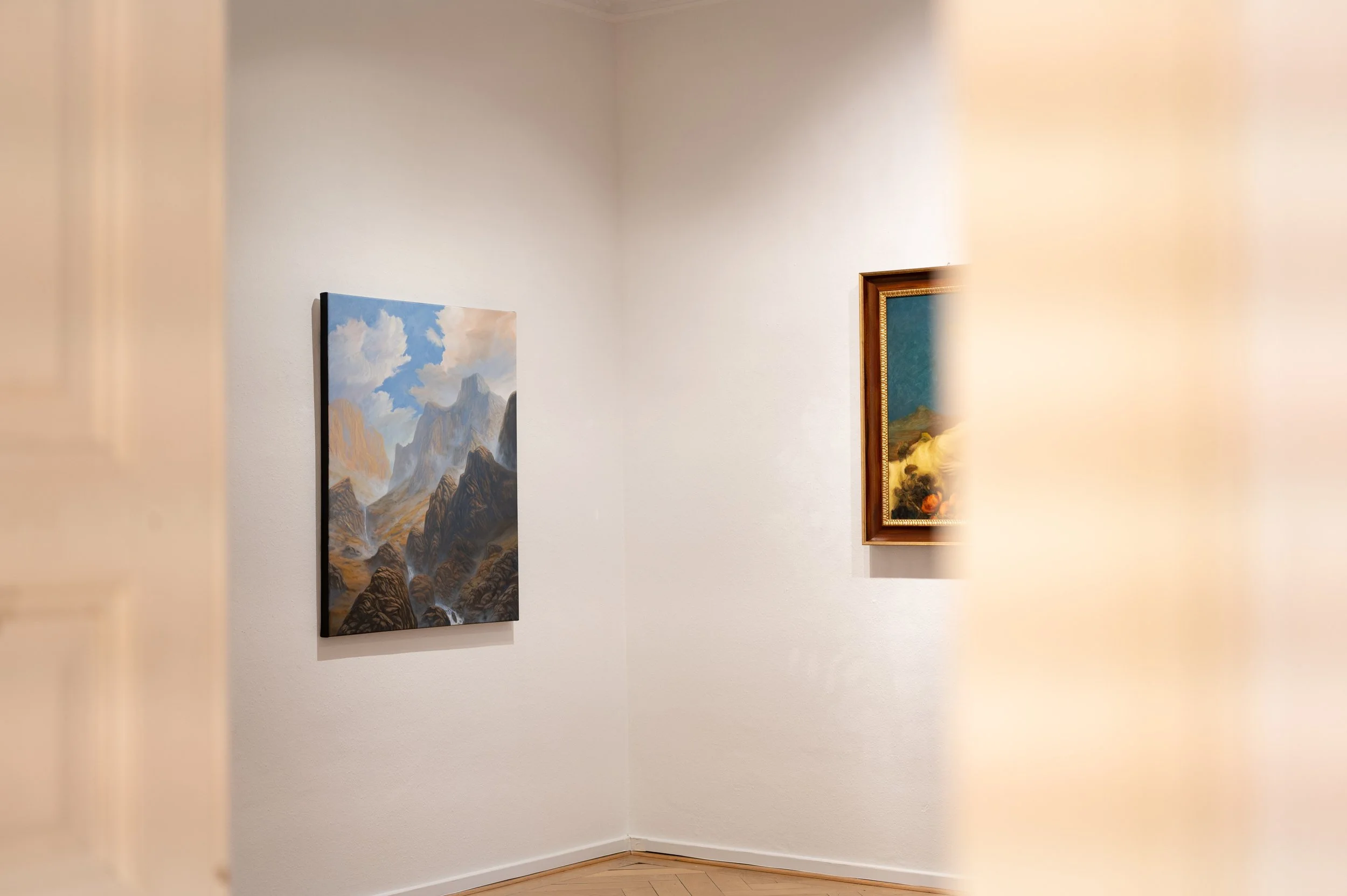 a new Beginning - Installations Ansicht - Einladung, Ausstellung Stimmungen in Landschaft und Portrait, Villa Claudia, Feldkirch, Kunst Vorarlberg, Forum für aktuelle Kunst, 22. Januar - 22. Februar 2026