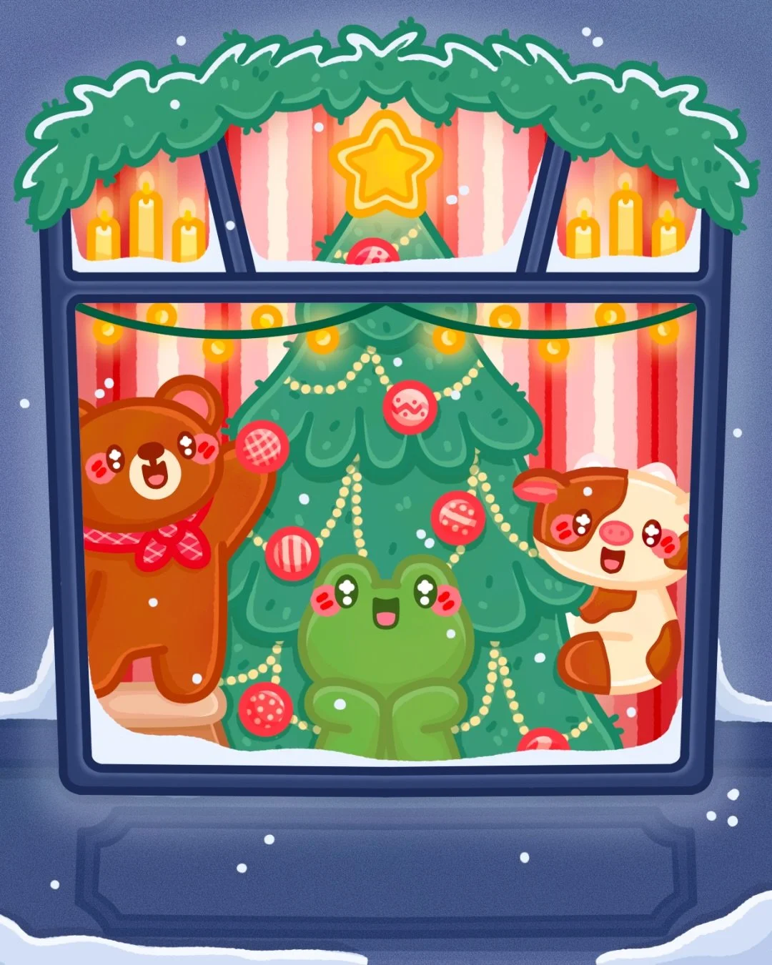 The tree is going up and the December rewards are here! 🌟🎄

This month&rsquo;s theme is 🎁❄️Happy Holidays❄️🎁 and it features the Fructus Trio getting everything ready for Christmas day while the snow begins to fall outside! 

Inside the December 