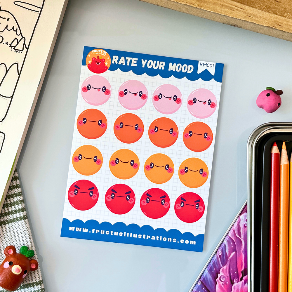 Rate Your Mood Sticker Sheets — Fructus Illustrations Home Page