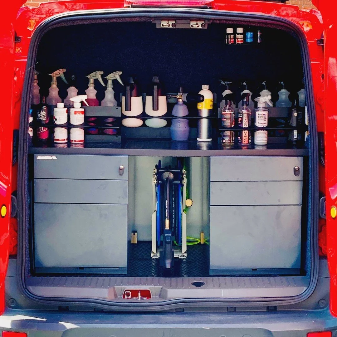 Our Detailing Van:

Fully equipped with all the tools and products needed to get your ride looking fresh and clean.

So, why wait in line at your local car wash, when we can come to you at your convenience, and we'll give your car the proper attentio