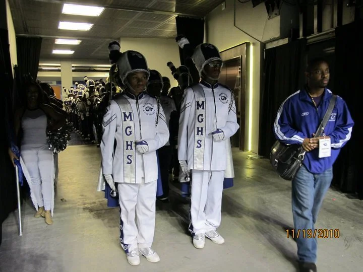 Drum Major  Senior year of High School (left)