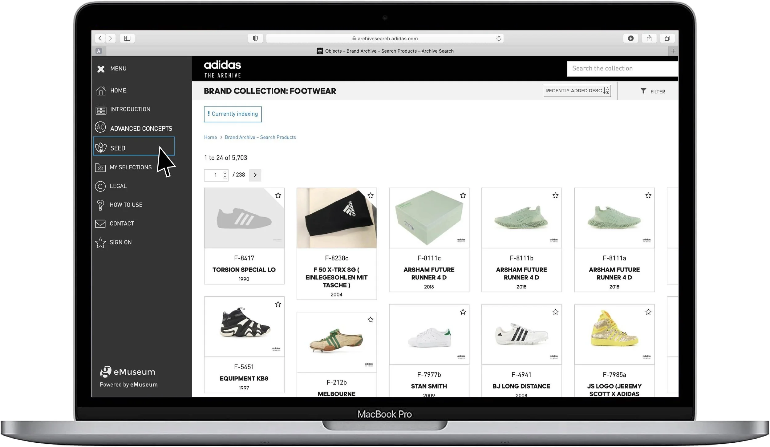 Page 1A: EDUCATIONAL-

Tap on the button titled, "SEED" to enter the educational portion of the archive for SEED students. This is also an opportunity for inline departments to keep an eye on emerging talent within the adidas pipeline.