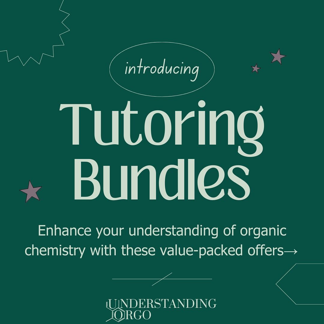 Introducing Organic Chemistry Tutoring Packages &ndash; your ultimate solution to achieving organic chemistry grades you're proud of👏🏼

Here are the benefits of investing in a tutoring bundle for organic chemistry:

💰Cost Savings: Save a substanti