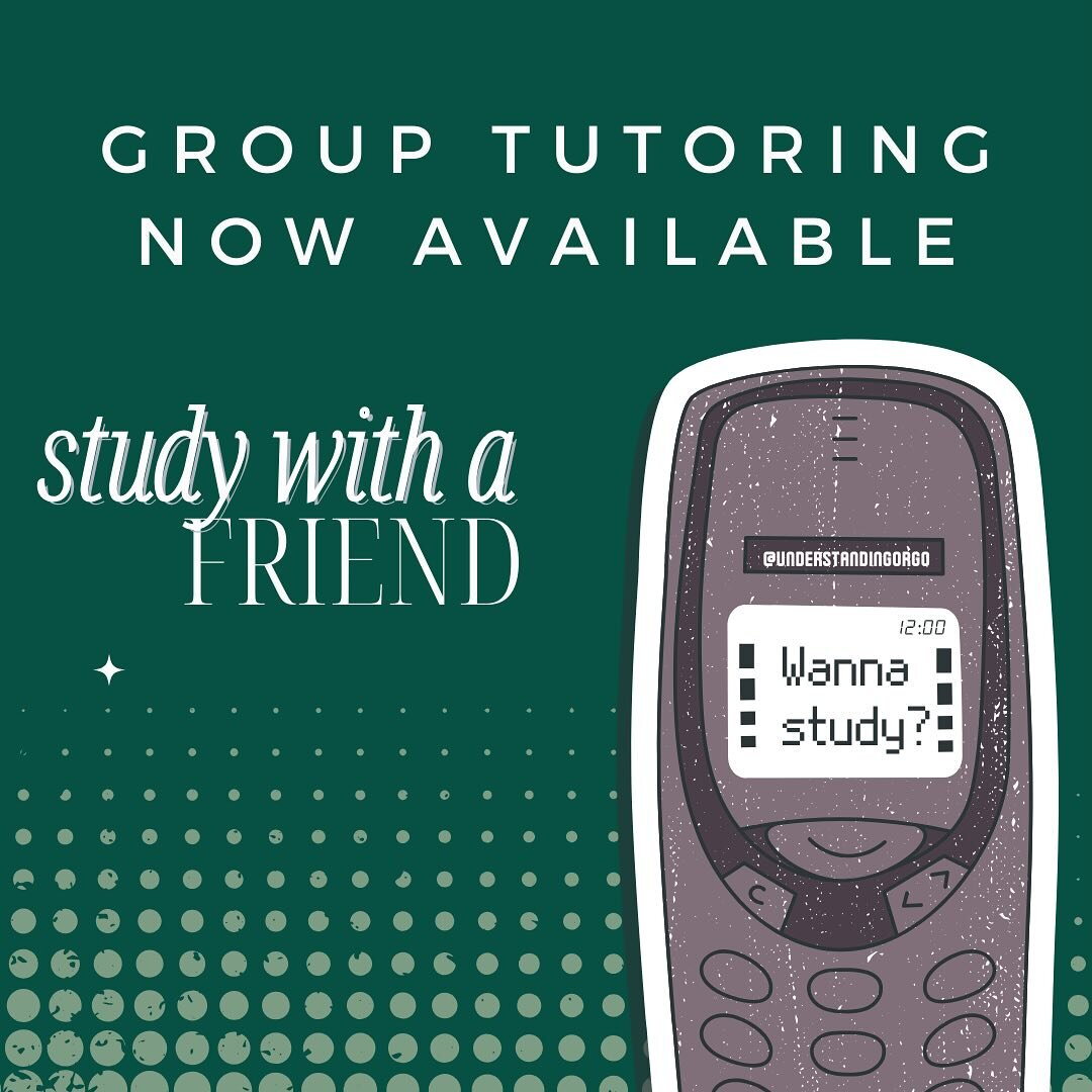 Studying with a friend &gt; studying alone... That&rsquo;s why we&rsquo;re now offering GROUP TUTORING SESSIONS!👩&zwj;🏫

That&rsquo;s right.

Now you AND your friends can earn As in organic chemistry!💯

Groups of 2-10 students can get the personal