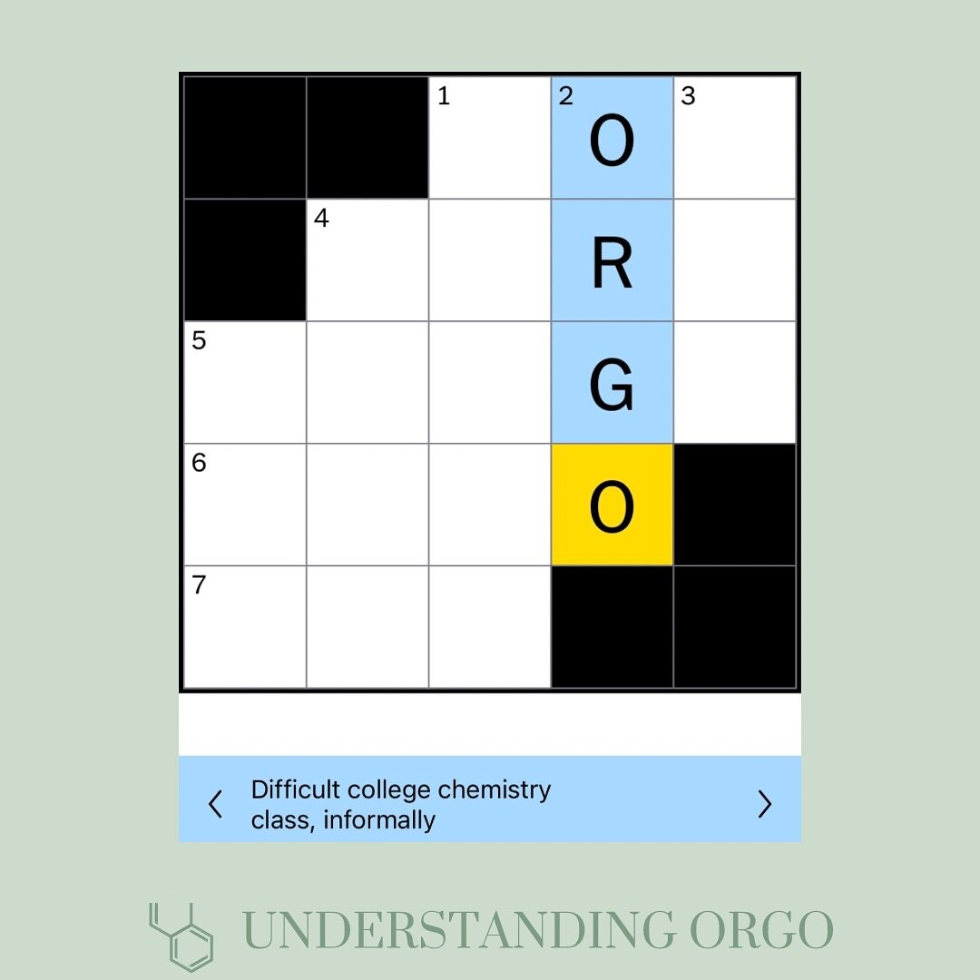 I hope all of our students were as excited about today&rsquo;s Mini Crossword as I was! @nytimes 

#UnderstandingOrgo #OrganicChemistryTutor #orgotutor #ochemtutor