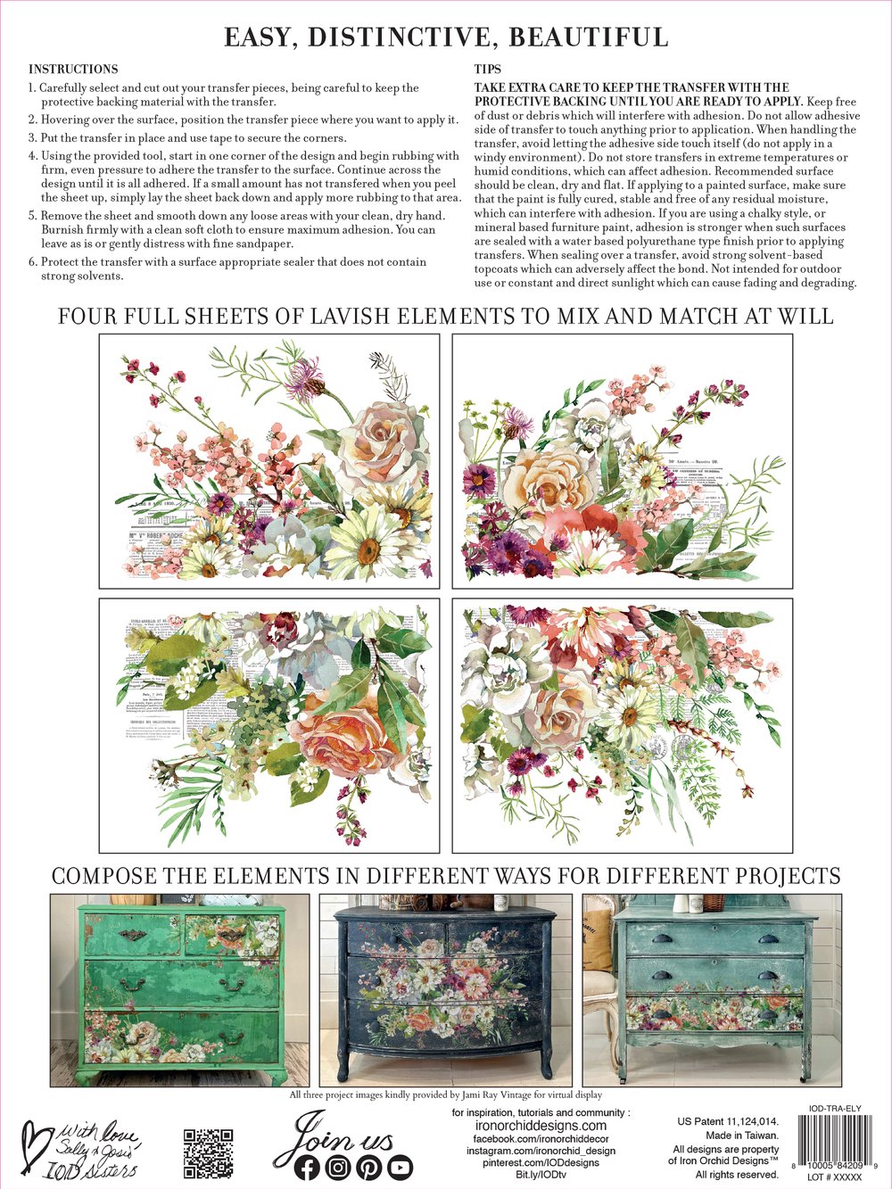IOD Florals on Glass Vintage Window Workshop: Creating with IOD Transfers  - July 30th 2022