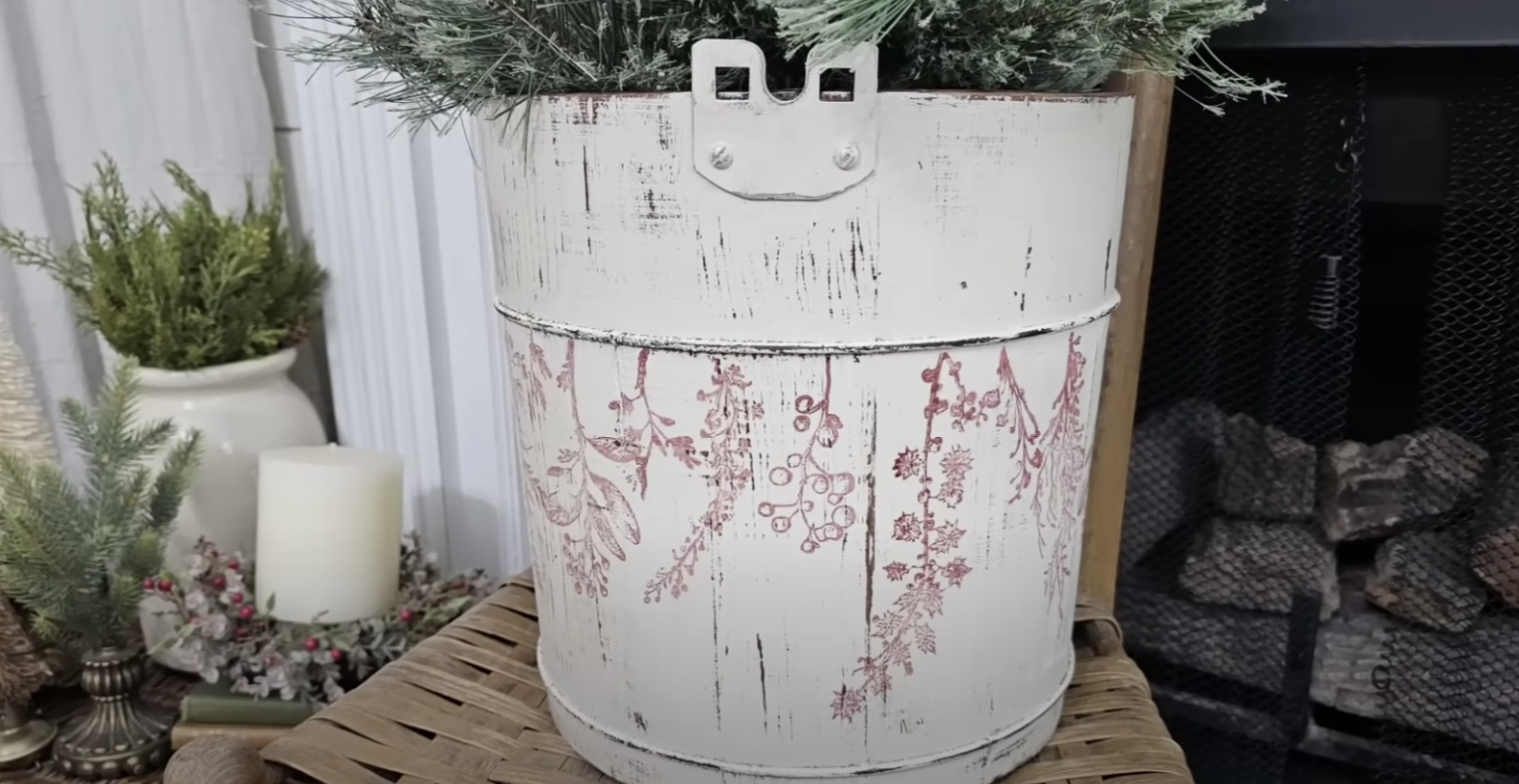 How To Thrift Flip An Old Ice Cream Bucket Into An Elegant DIY Christmas Decoration