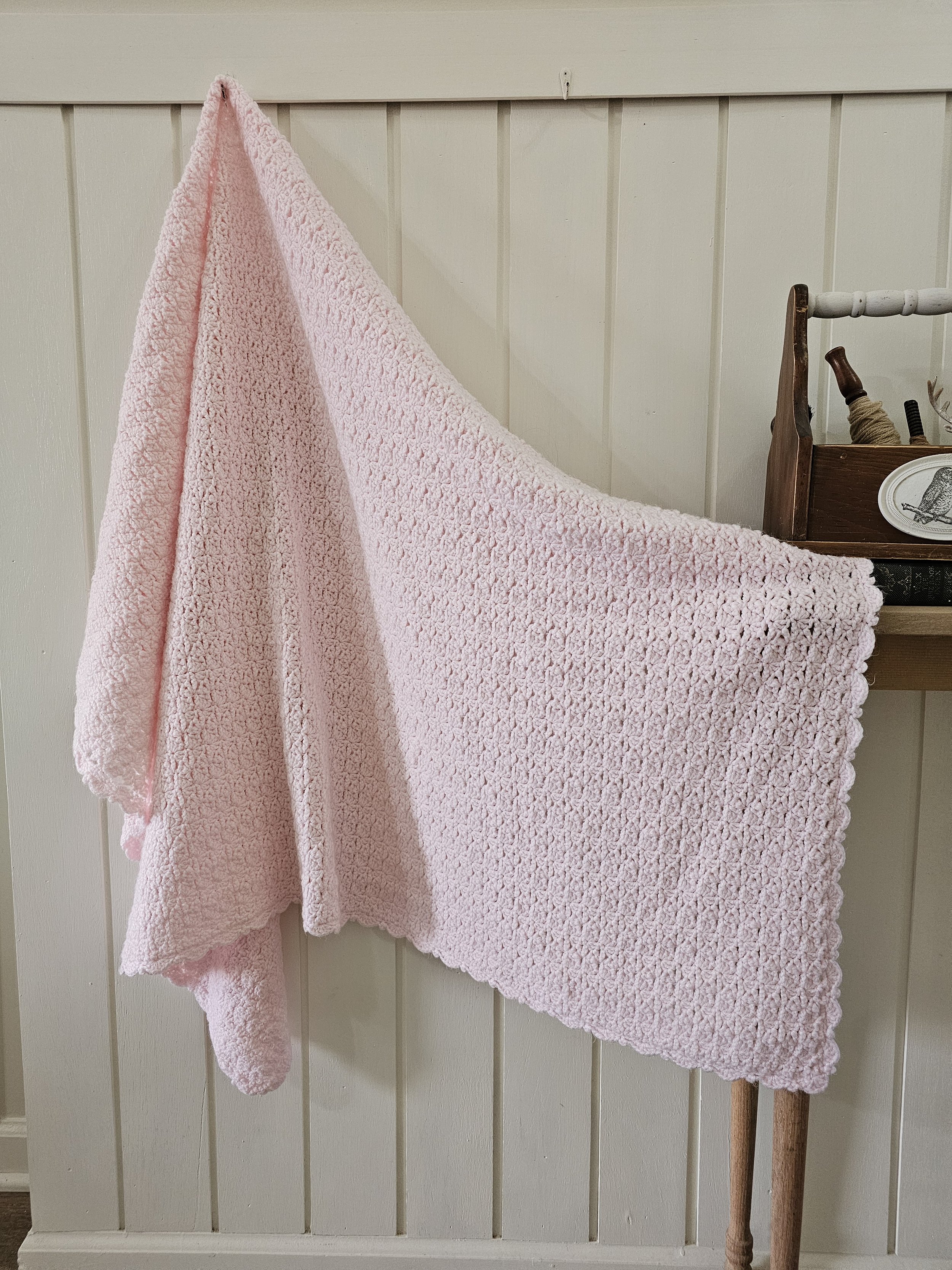 48 x 30in pink baby blanket