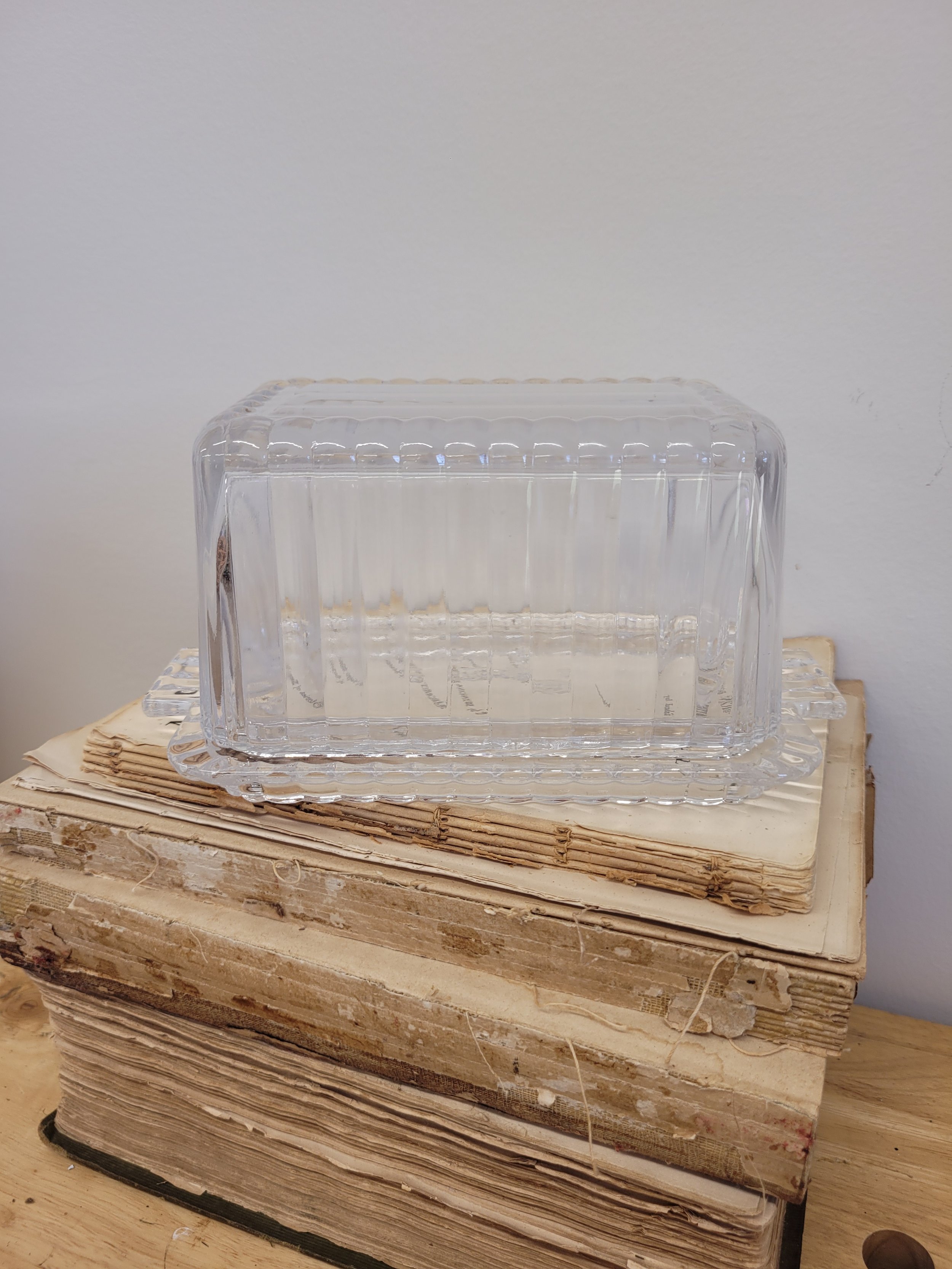 fire king butter cover dish