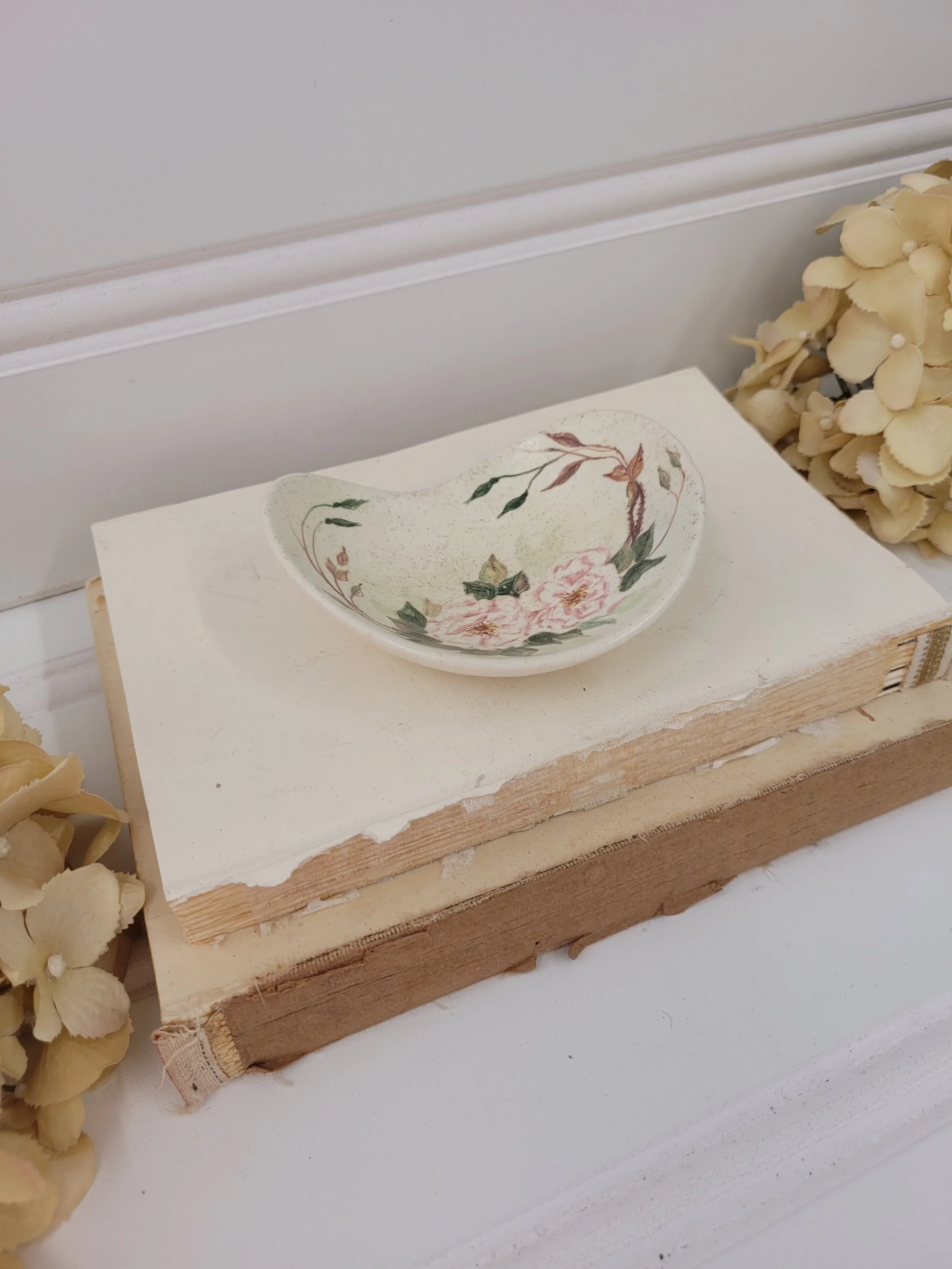 handmade floral trinket dish