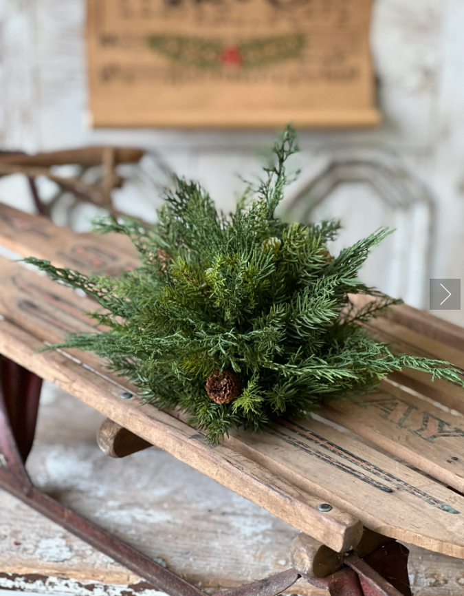 Telluride Spruce Half Sphere | 11" | Christmas Faux Floral home decor