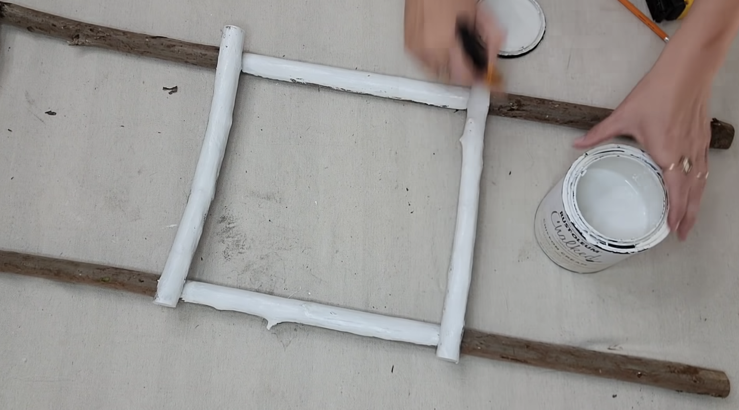 How To Create A DIY Branch Ladder with FREE Items From Your Backyard — Julie's Designs and Signs