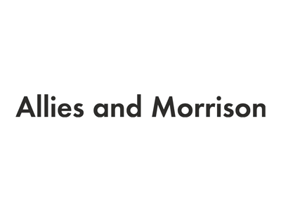 Text that reads 'Allies and Morrison' on a white background.