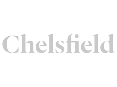 The word 'Chelsfield' displayed in large, gray text on a white background.