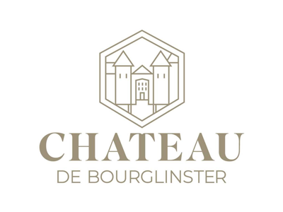 Chateau de Bourglinster logo with a castle illustration and text.