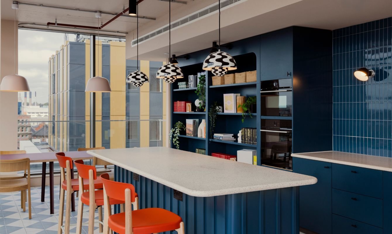    Communal kitchen and dining space