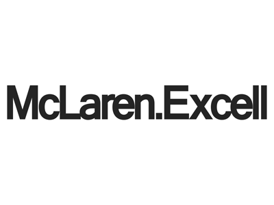 McLaren.Excell logo in black text on a white background.