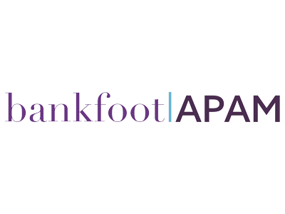The logo of Bankfoot APAM. The text 'bankfoot' in purple and 'APAM' in black with a blue vertical stripe between them.