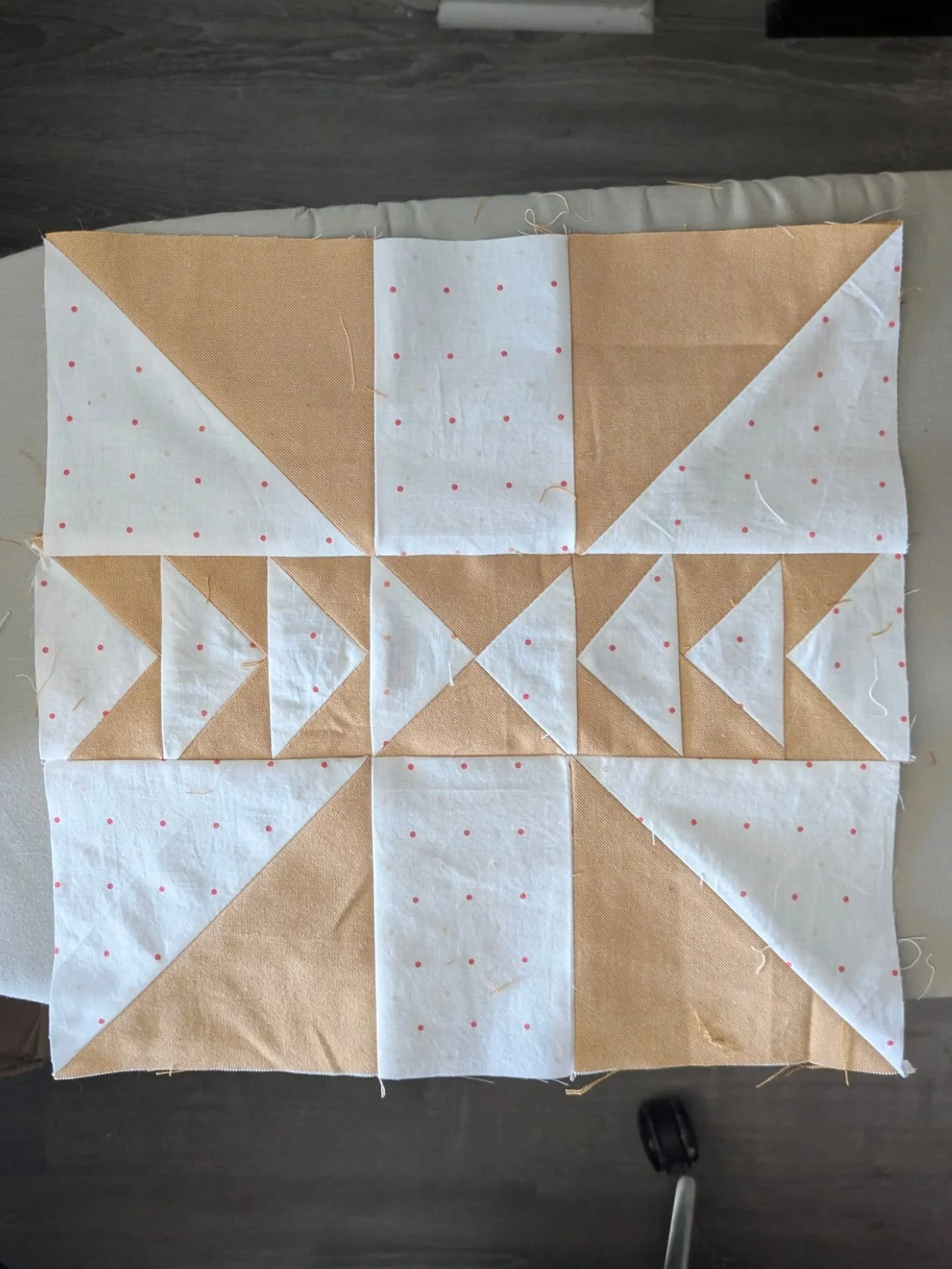 I'm almost caught up!! One more and then I can actually piece blocks the week they come out starting with block 13 :')

This one is so simple next to all the other blocks and I really appreciate the little break that gives your eye.

Not sure what I 