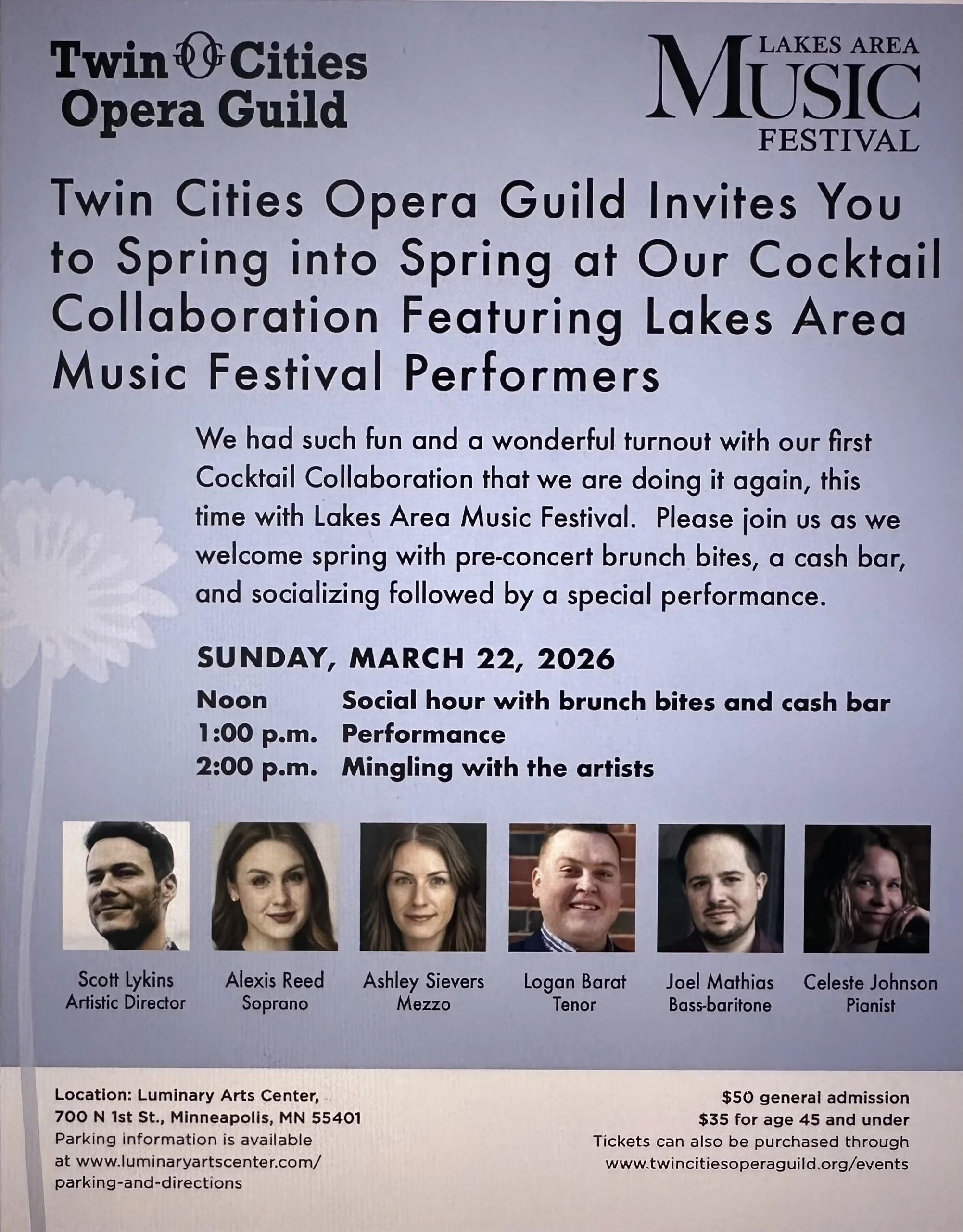 Twin Cities Opera Guild Cocktail Collaboration with Lakes Area Music Festival